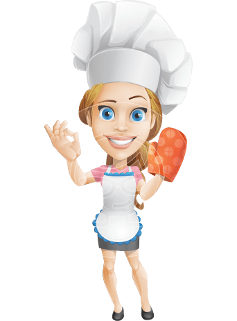 Beautiful Chef Girl Cartoon Vector Character AKA Fleur DeTaste